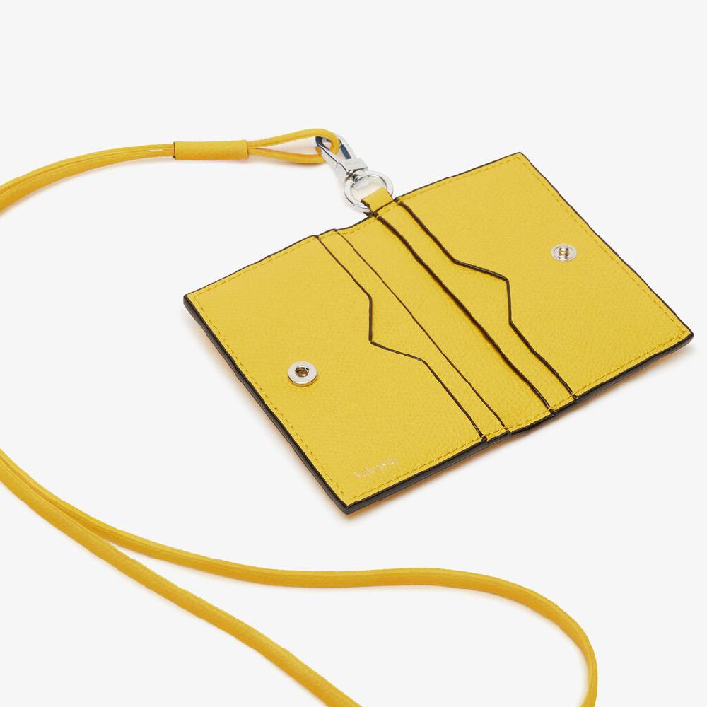 Valextra Porta carte con laccio da Donna in Pelle Gialla | Valextra Shopping Online