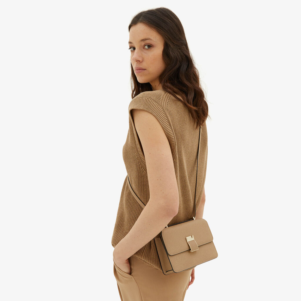 Valextra Borsetta a tracolla Mini da Donna in Pelle Beige | Valextra Sottocosto