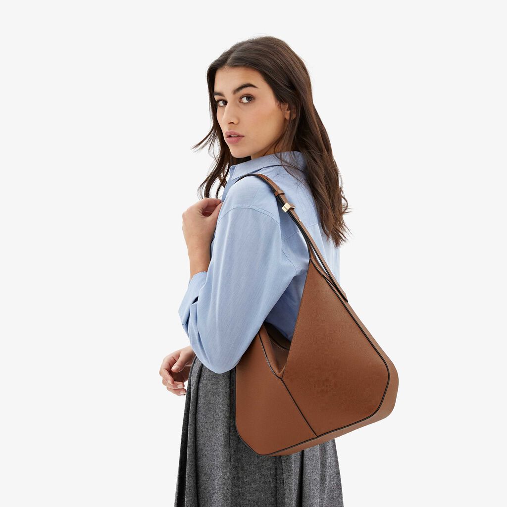 Valextra Borsa hobo da Donna di Lusso in pelle Marrone | Valextra Vivi Convenienza