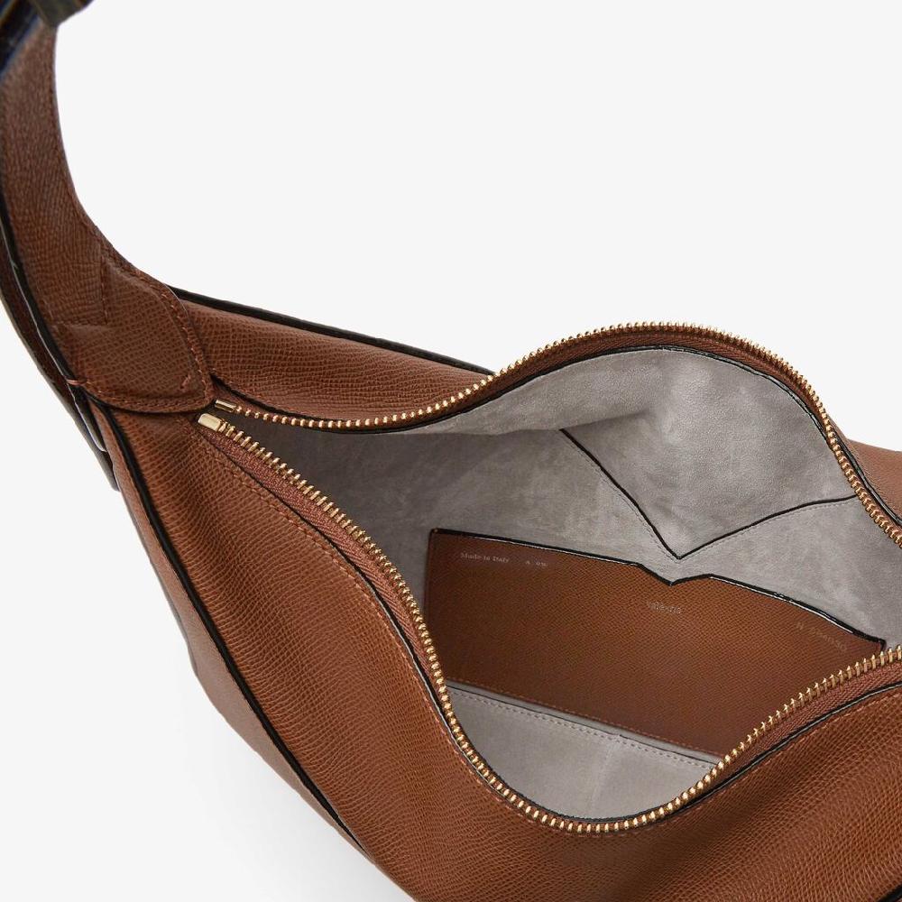 Valextra Borsa hobo da Donna di Lusso in pelle Marrone | Valextra Vivi Convenienza