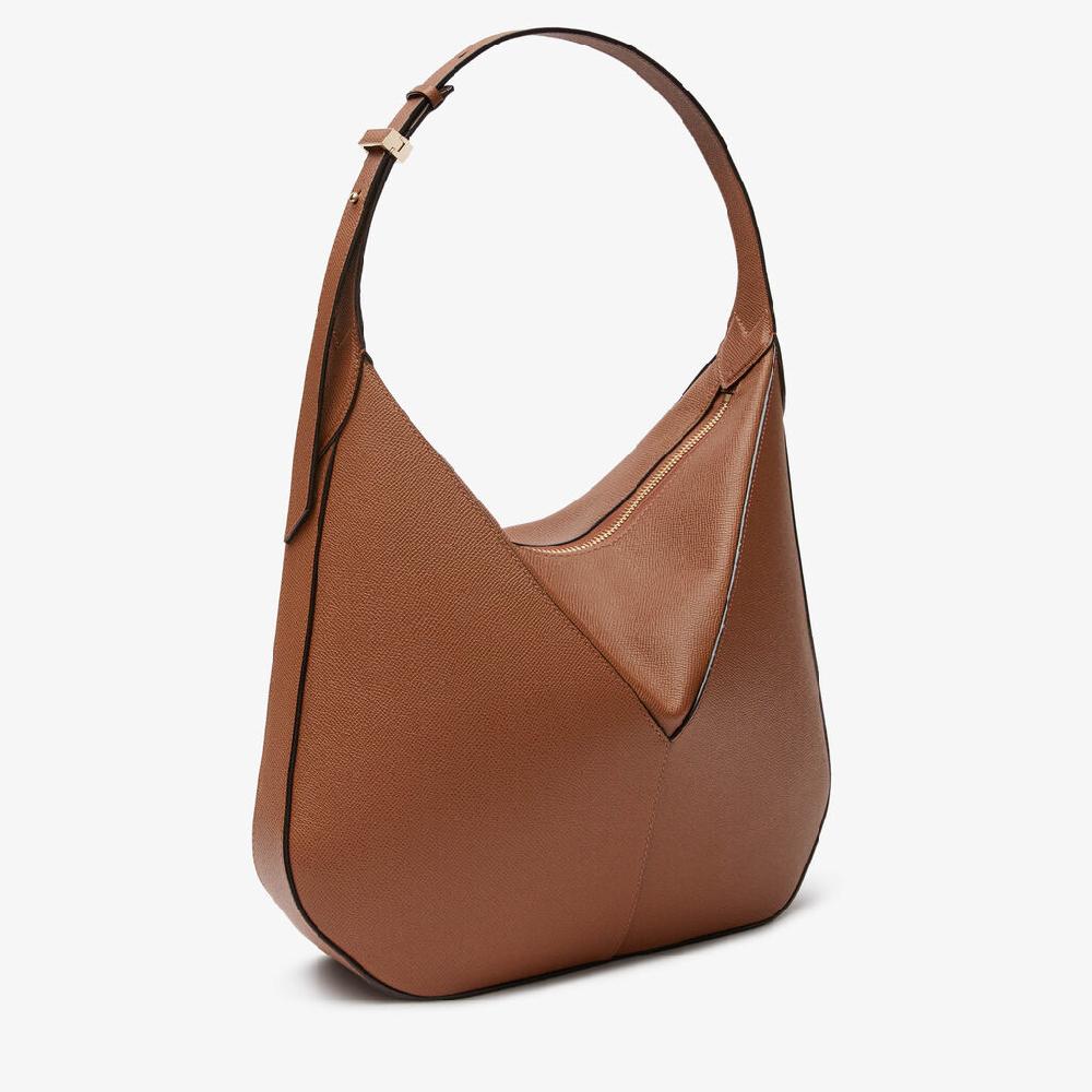 Valextra Borsa hobo da Donna di Lusso in pelle Marrone | Valextra Vivi Convenienza