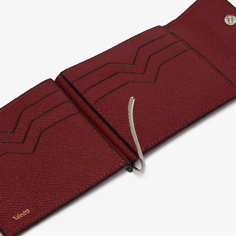 Valextra Portafoglio con fermasoldi in Pelle Bordeaux | Valextra Offerta