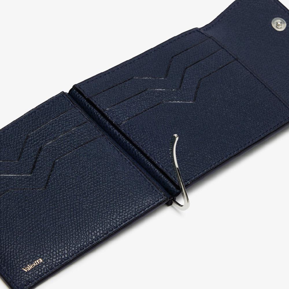 Valextra Portafoglio fermasoldi da Uomo in Pelle Blu | Valextra Economico