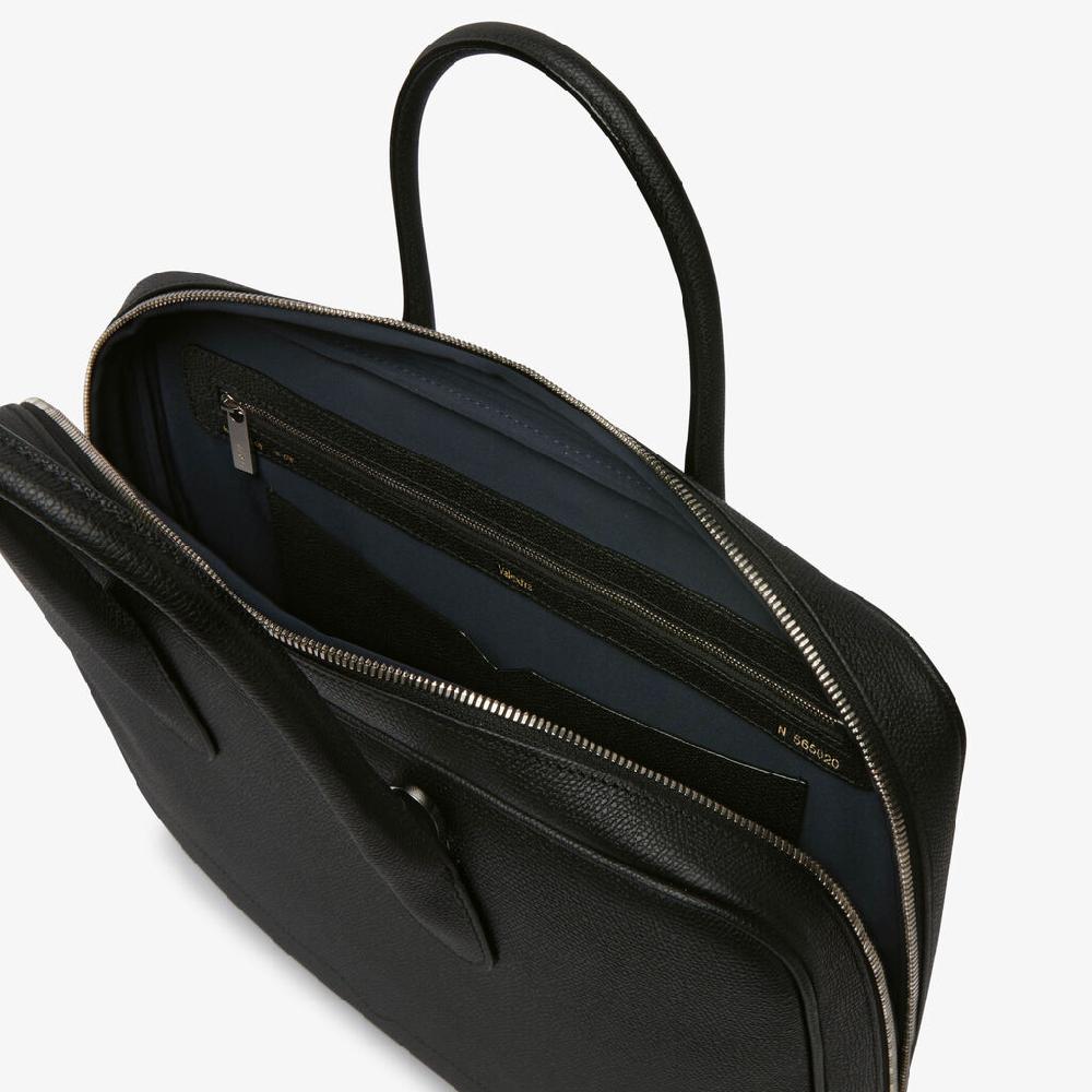 Valextra Laptop bag da Uomo in Pelle Nera di Lusso | Valextra My Logo Outlet