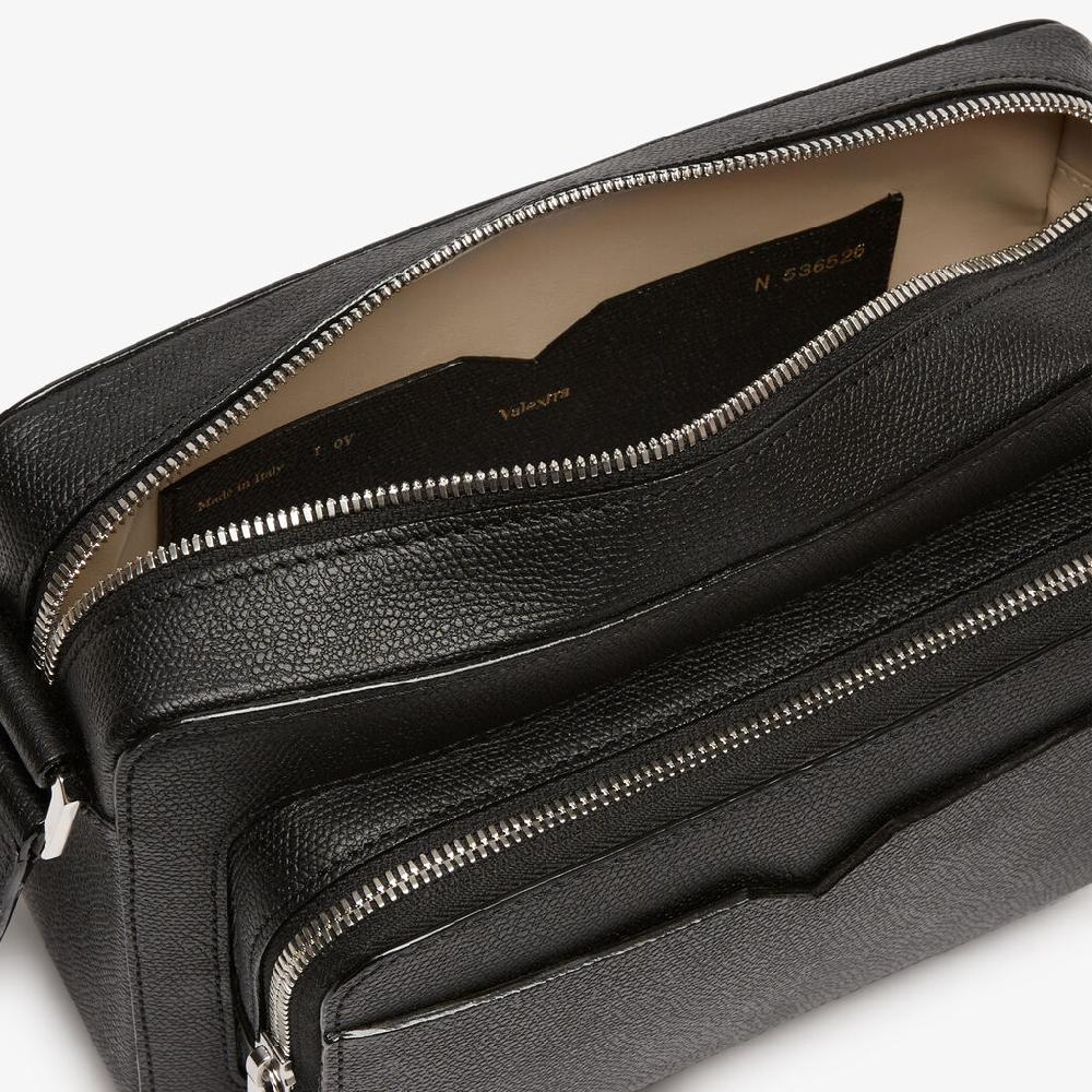 Valextra Borsa compatta Reporter in Pelle Nera | Valextra V-Line Vendita Calda