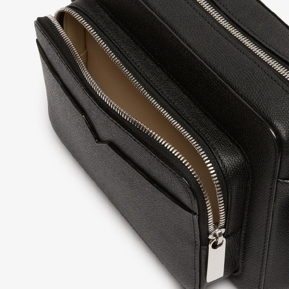 Valextra Borsa compatta Reporter in Pelle Nera | Valextra V-Line Vendita Calda