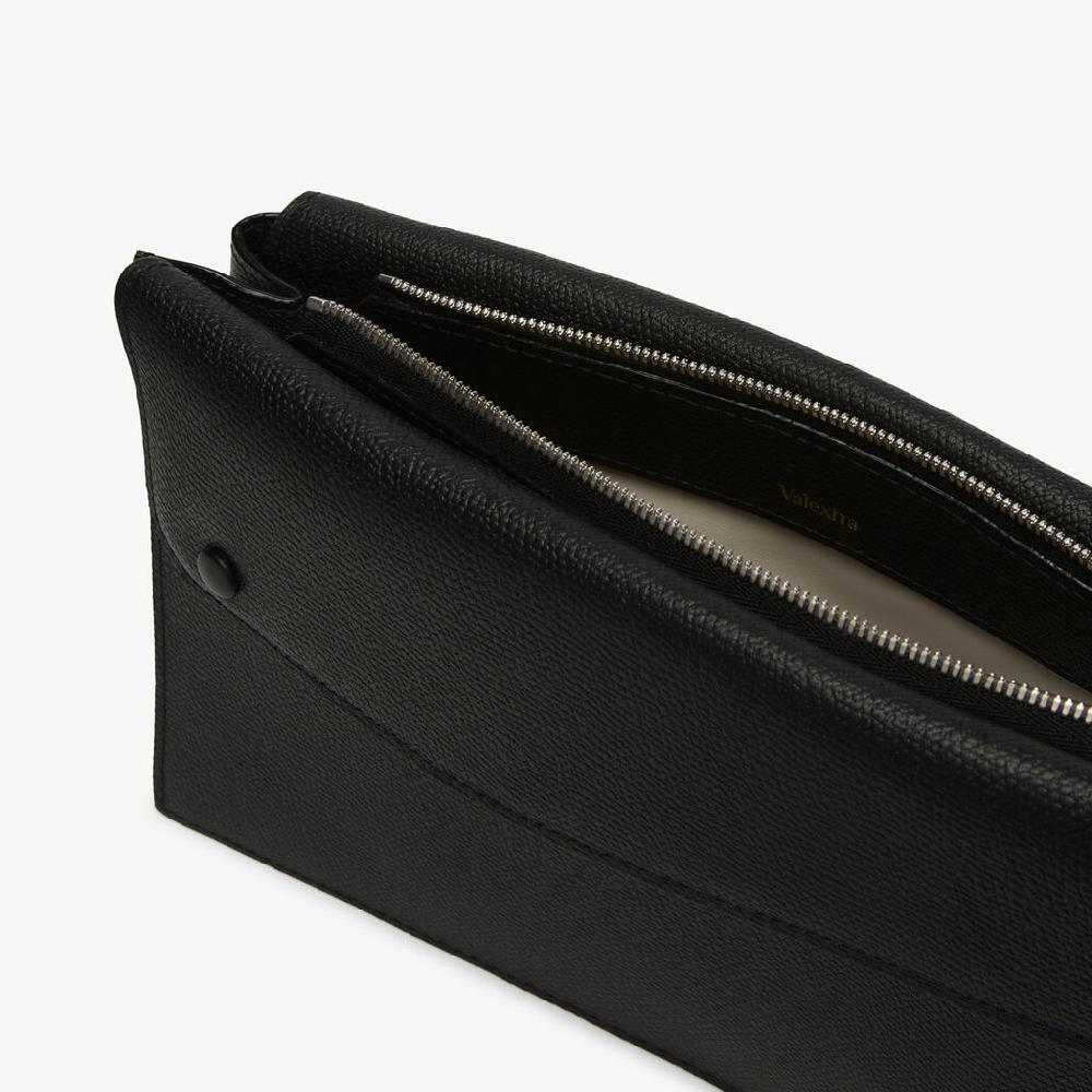 Valextra Borsa a tracolla da Uomo in Pelle Nera | Valextra Pocket Saldi Di Fabbrica