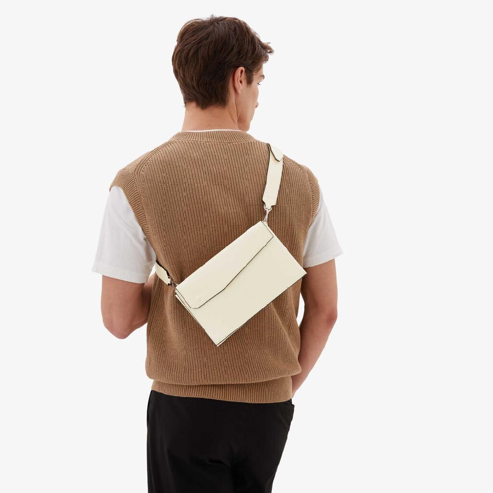 Valextra Borsa a tracolla da Uomo in Pelle Bianca | Valextra Pocket I Più Venduti