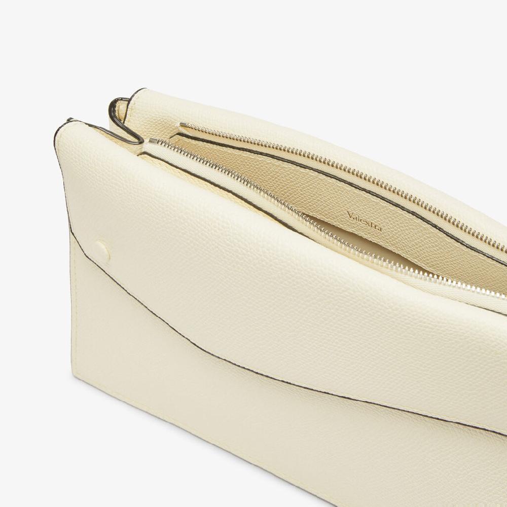 Valextra Borsa a tracolla da Uomo in Pelle Bianca | Valextra Pocket I Più Venduti