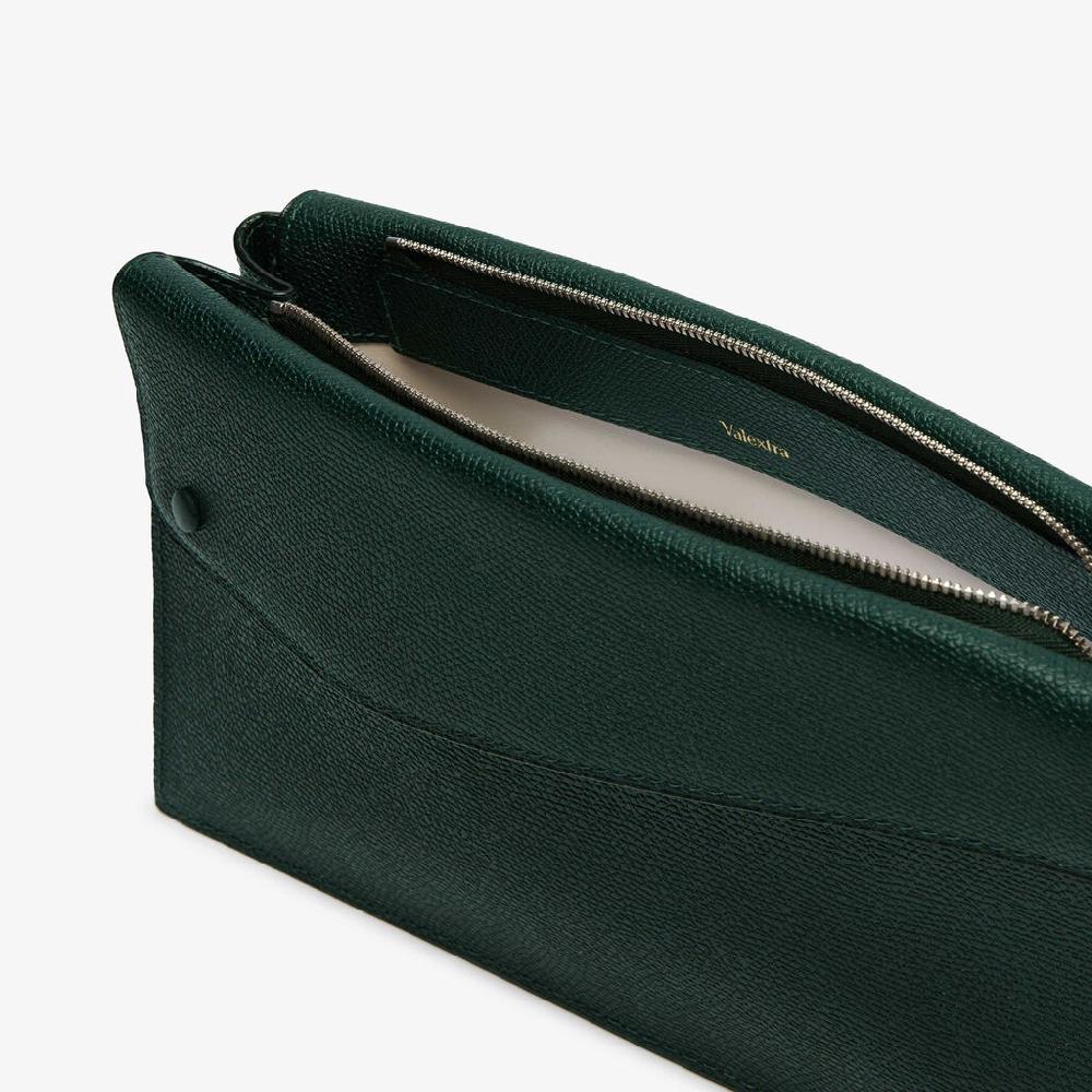 Valextra Borsa tracolla da Uomo di Lusso in Pelle Verde | Valextra Pocket Vendite Flash