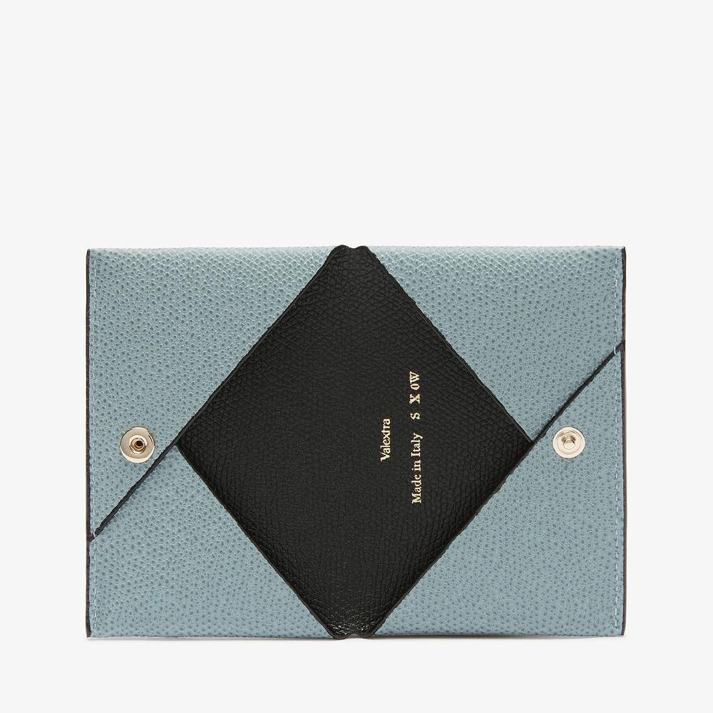 Valextra Porta carte piccolo di Lusso in Pelle Blu e Nera | Valextra Fino Al -60%