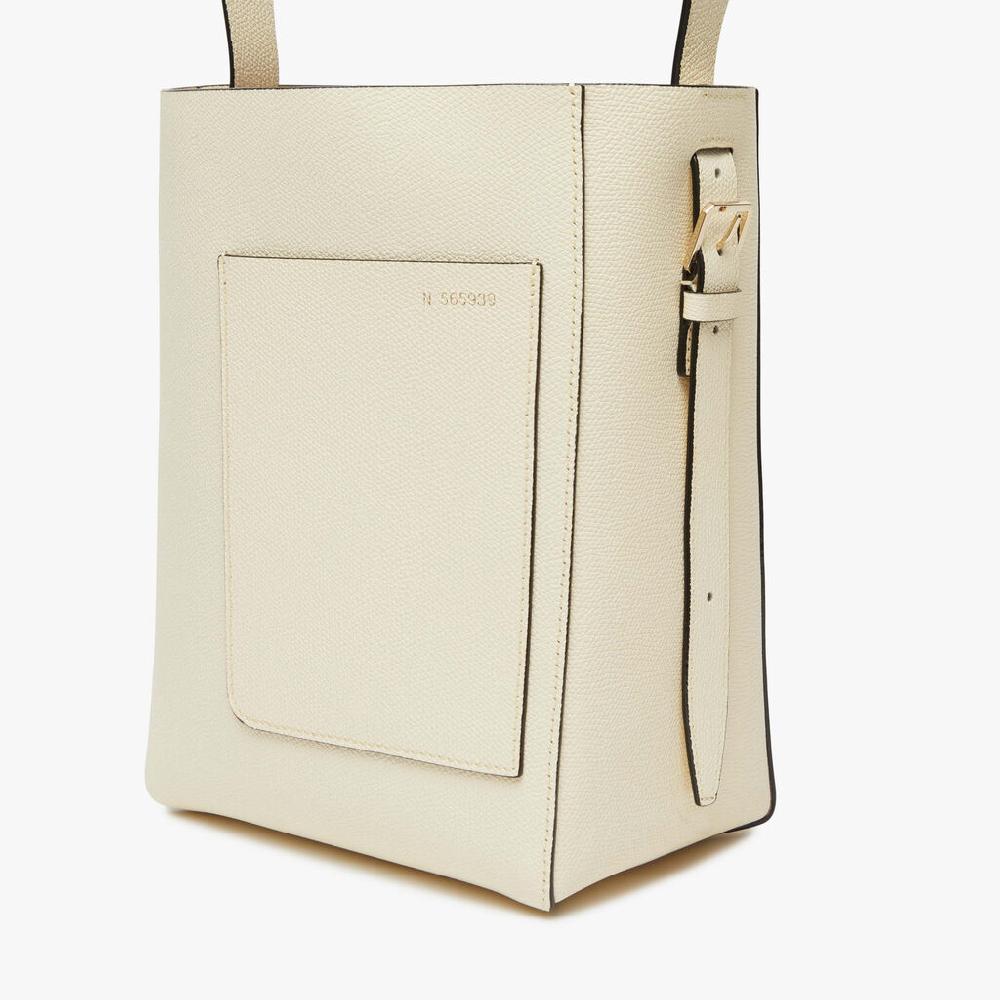 Valextra Borsa a secchiello da Donna Mini in Pelle Bianca | Valextra Soft Affare Del Giorno