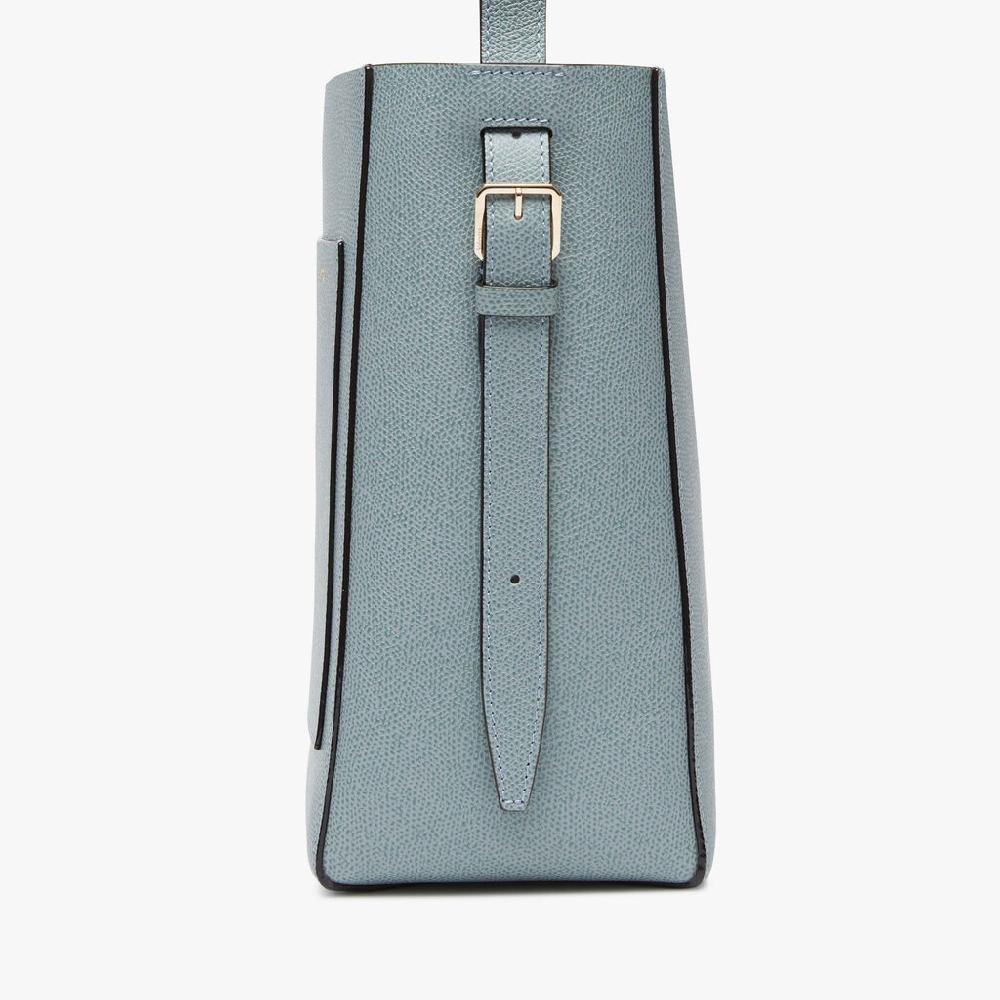 Valextra Borsa a secchiello da Donna Mini in Pelle Azzurra | Valextra Soft Prezzo Ridotto
