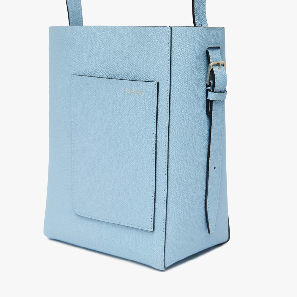 Valextra Borsa a secchiello da Donna Mini in Pelle Blu | Valextra Soft Convenienza