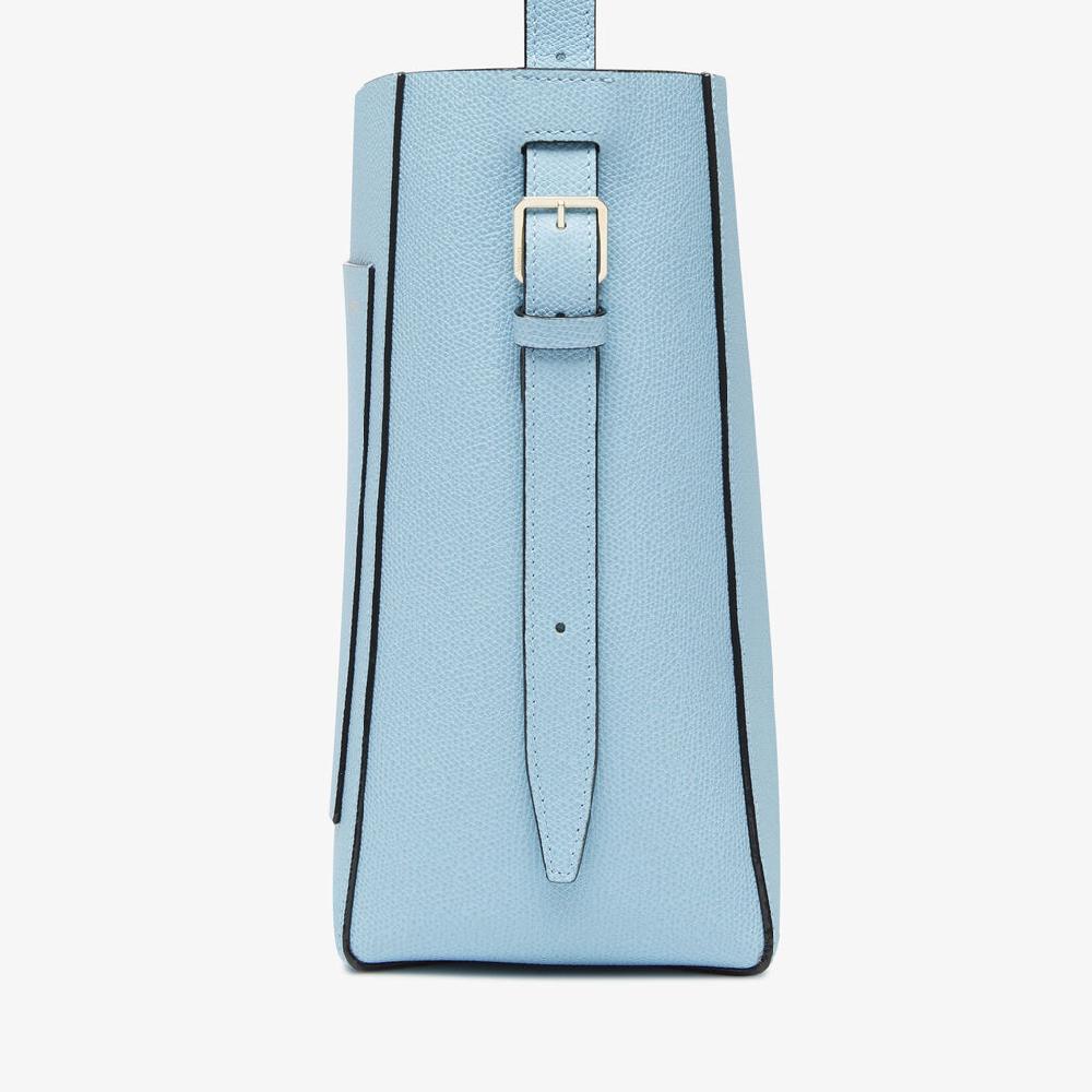 Valextra Borsa a secchiello da Donna Mini in Pelle Blu | Valextra Soft Convenienza