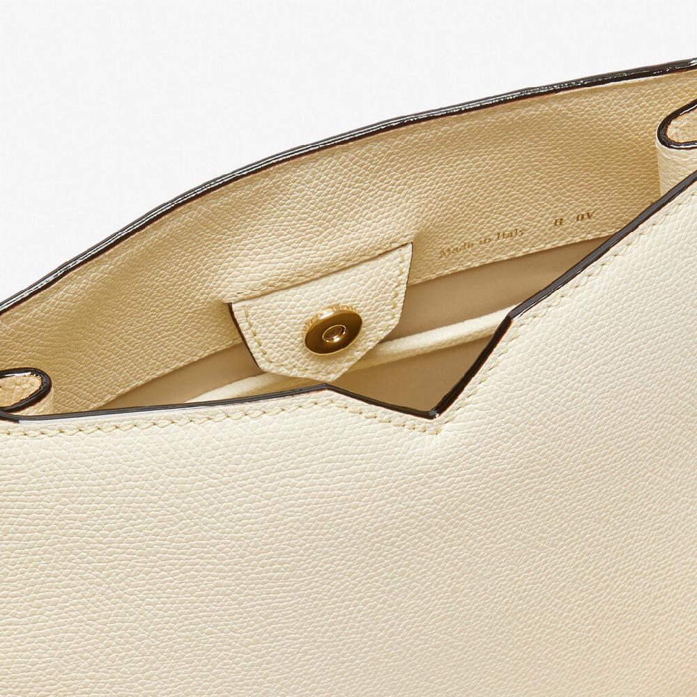 Valextra Borsa a spalla Mini in Pelle Bianca | Valextra Hobo Novità