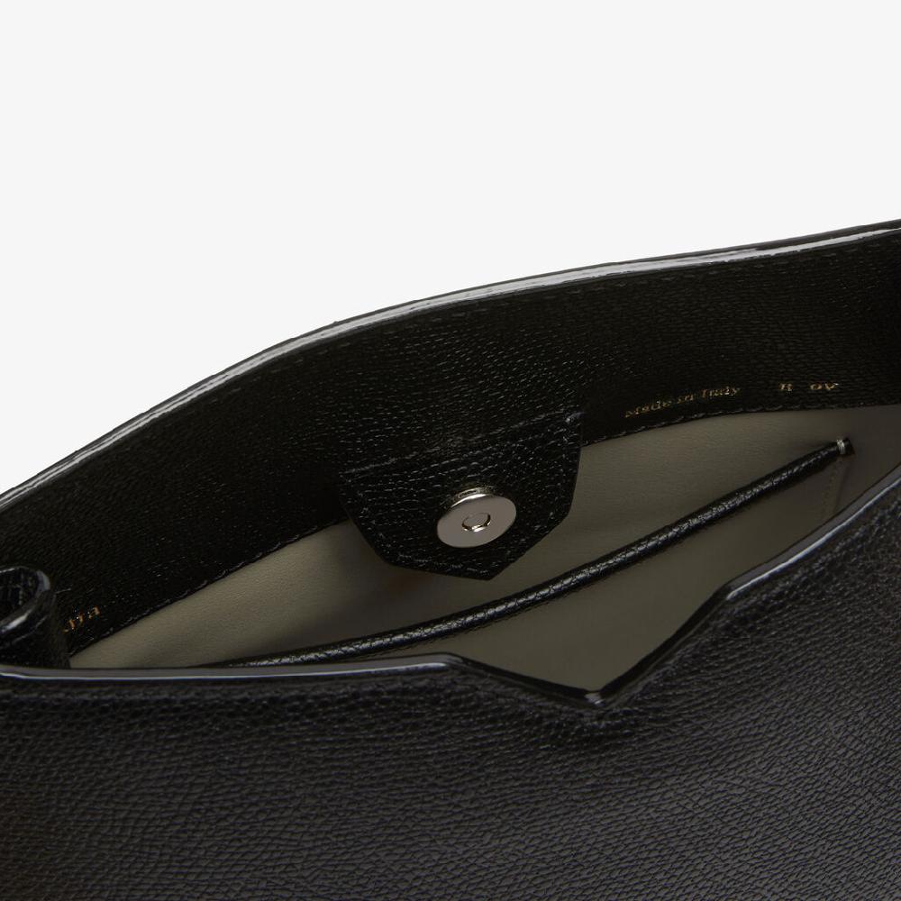 Valextra Borsa a spalla Mini in Pelle Nera | Valextra Hobo Sconto