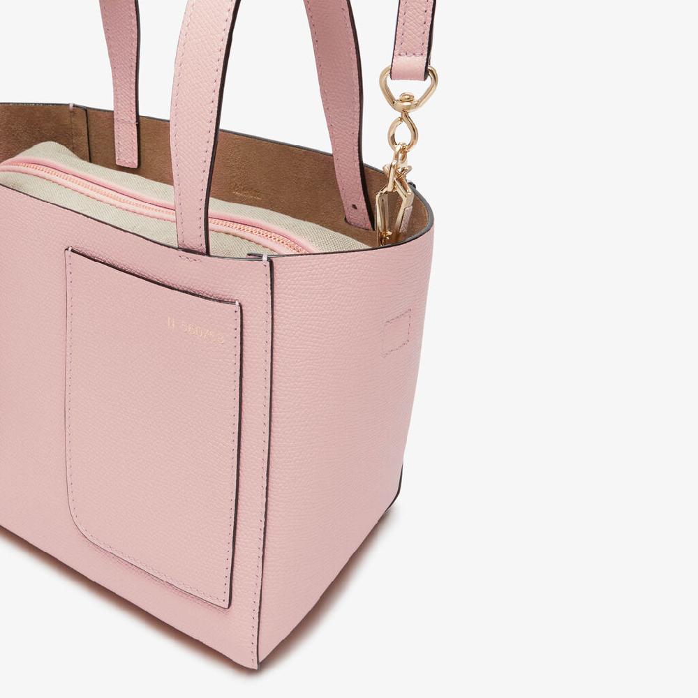 Valextra Borsa Secchiello da Donna di Lusso in Pelle Rosa | Valextra Soft Online