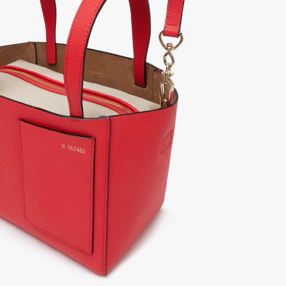 Valextra Borsa a secchiello da Donna in Pelle Rossa | Valextra Soft Outlet