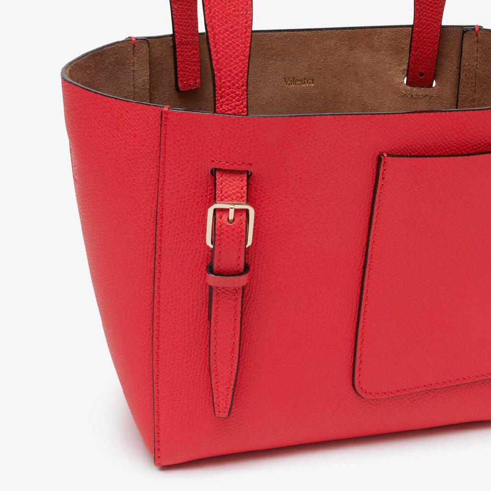 Valextra Borsa a secchiello da Donna in Pelle Rossa | Valextra Soft Outlet