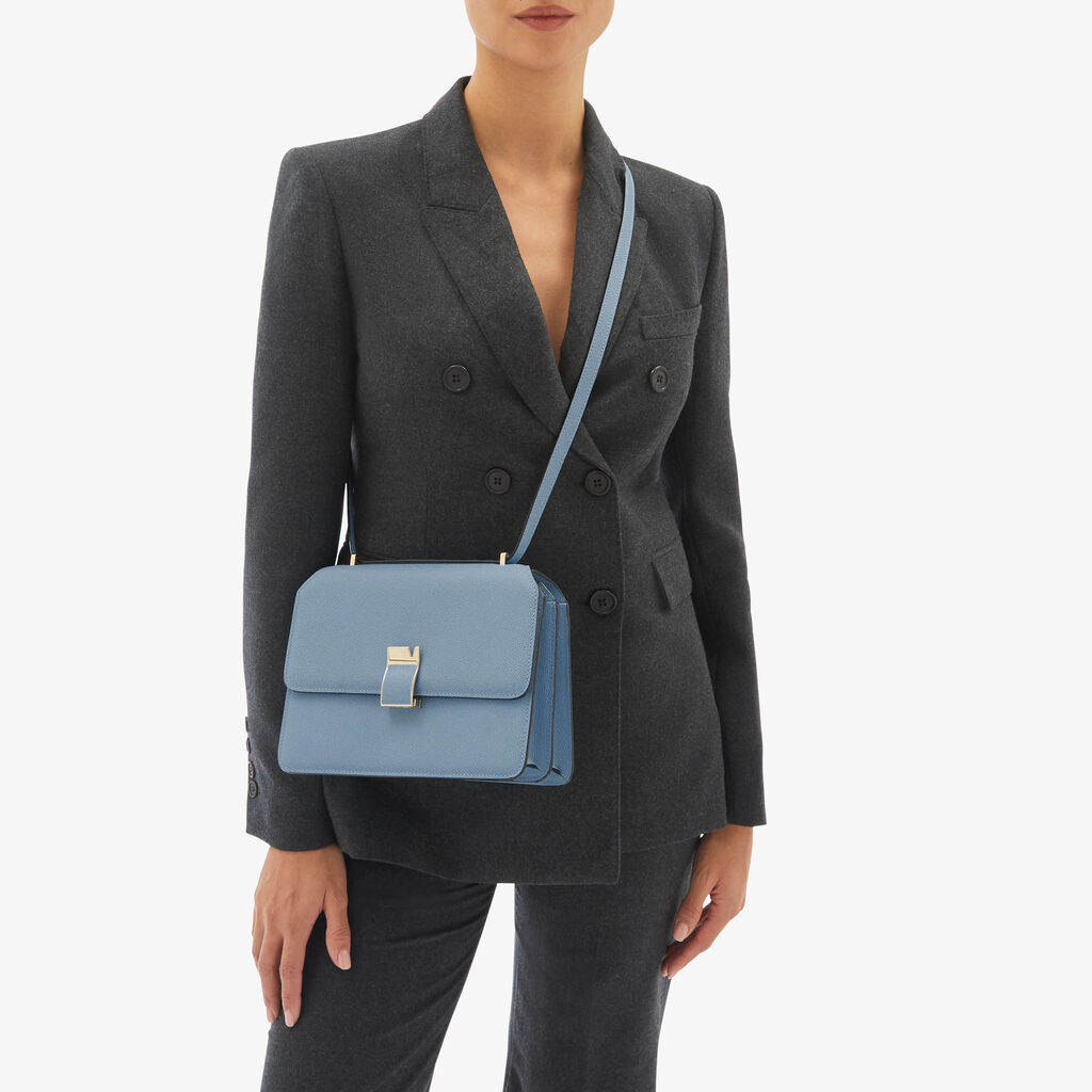 Valextra Borsa tracolla da Donna di Lusso in Pelle Azzurra | Valextra Saldi