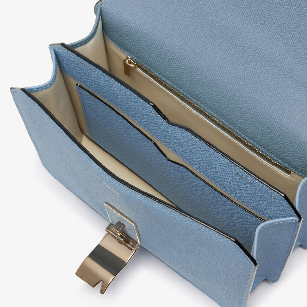 Valextra Borsa tracolla da Donna di Lusso in Pelle Azzurra | Valextra Saldi