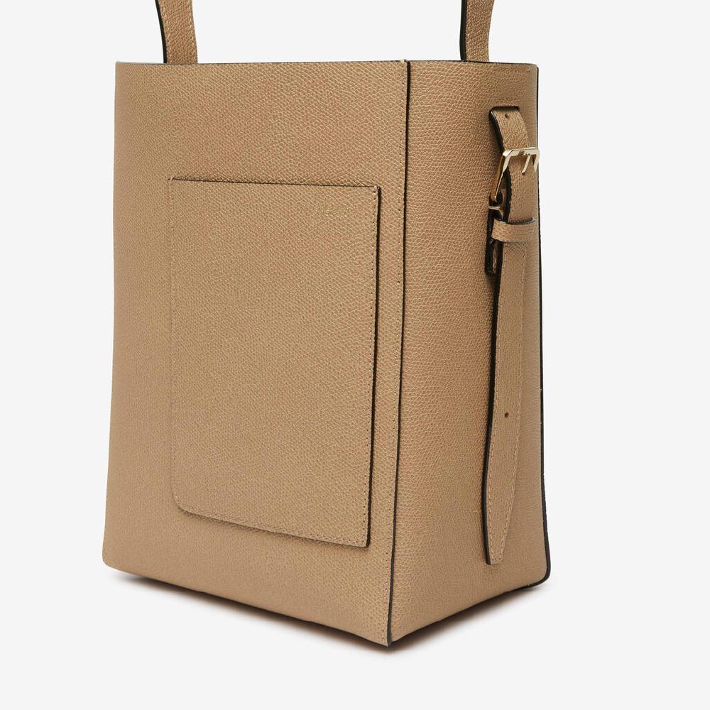 Valextra Borsa a secchiello da Donna Mini in Pelle Beige | Valextra Soft Vendita Calda