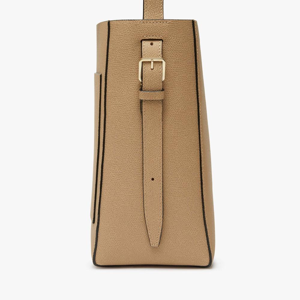 Valextra Borsa a secchiello da Donna Mini in Pelle Beige | Valextra Soft Vendita Calda