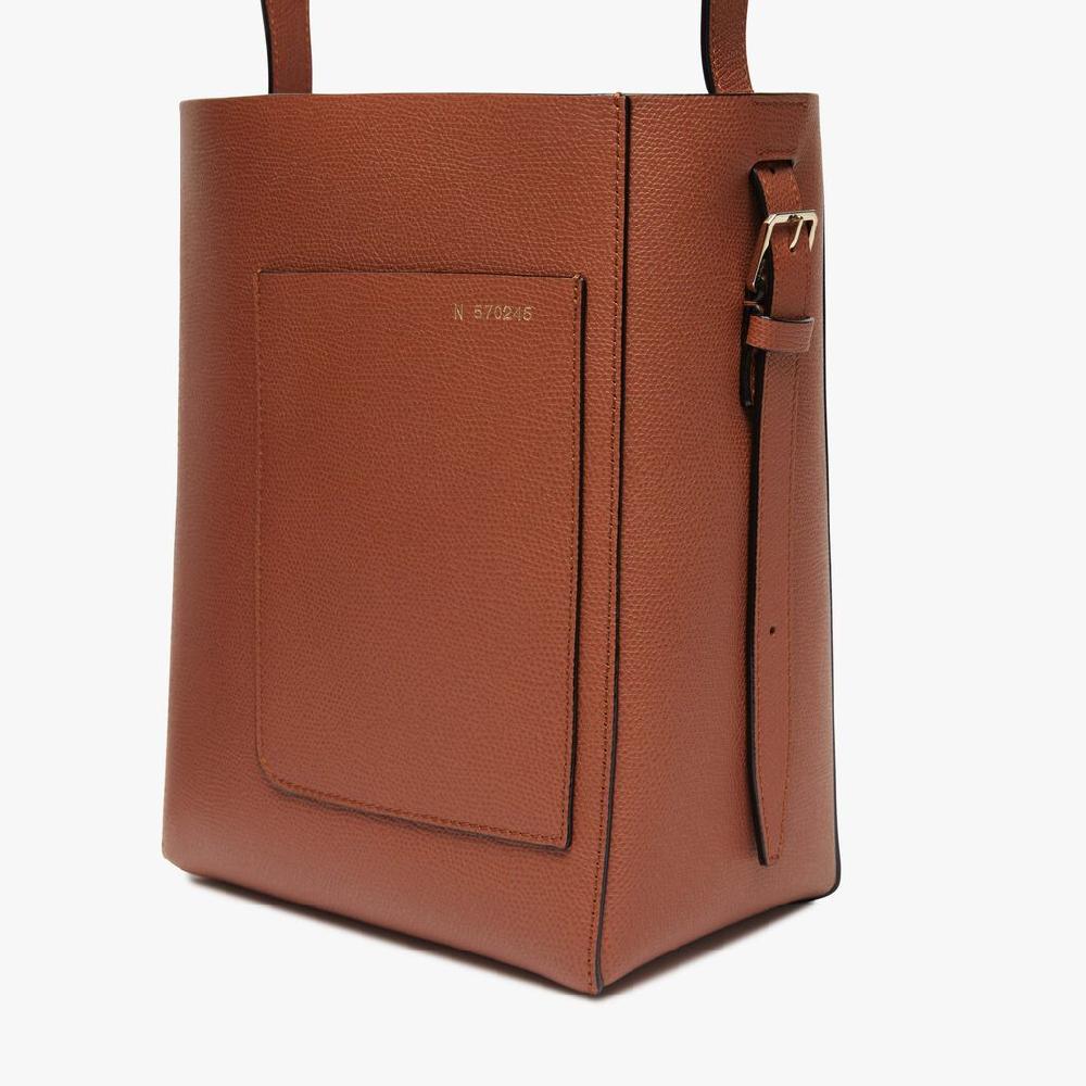Valextra Borsa a secchiello da Donna Mini in Pelle Marrone | Valextra Soft Vendita Economica