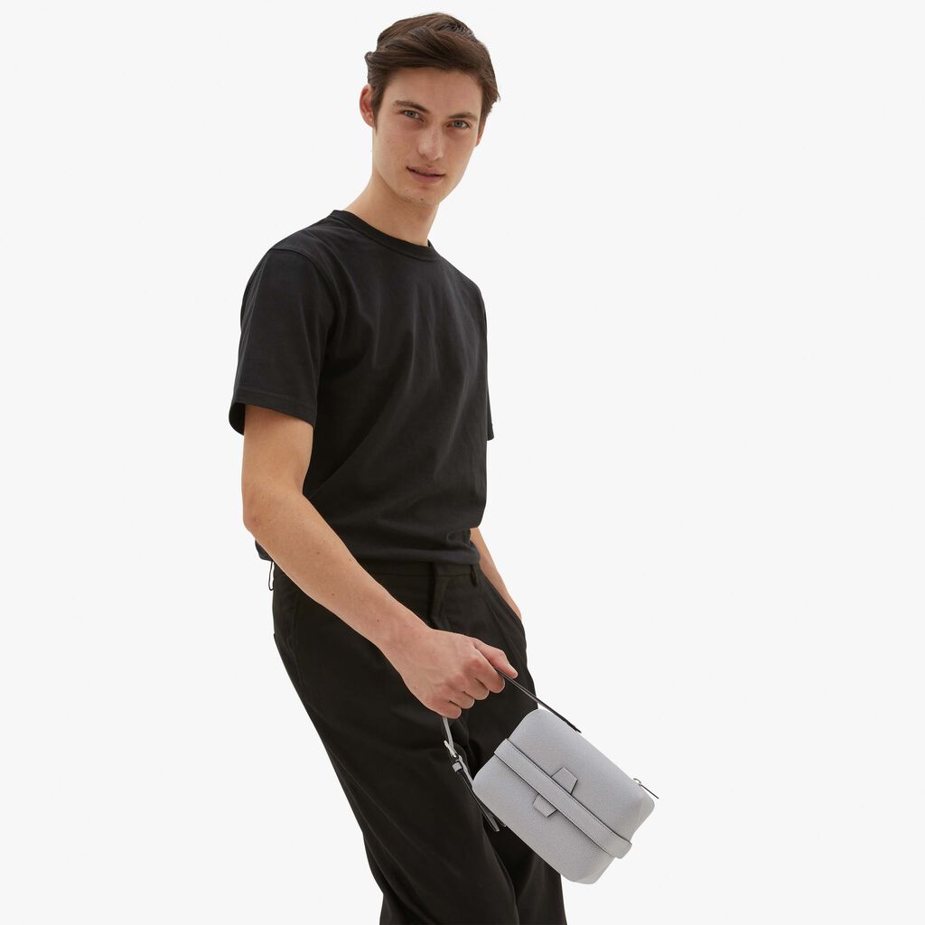 Valextra Borsa rigida a tracolla in Pelle Grigia | Valextra Tric Trac I Più Venduti