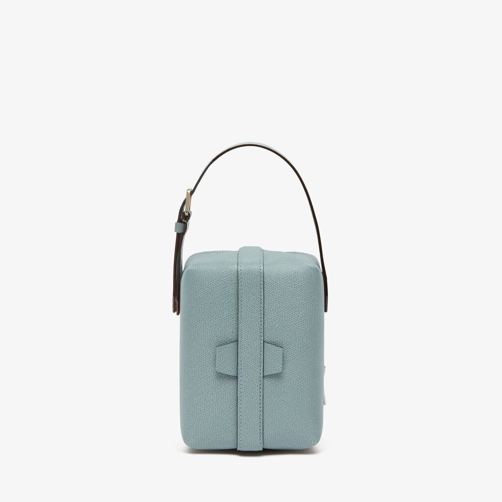Valextra Valextra Tric Trac: Borsa a mano Mini in Pelle Blu Vendite Flash
