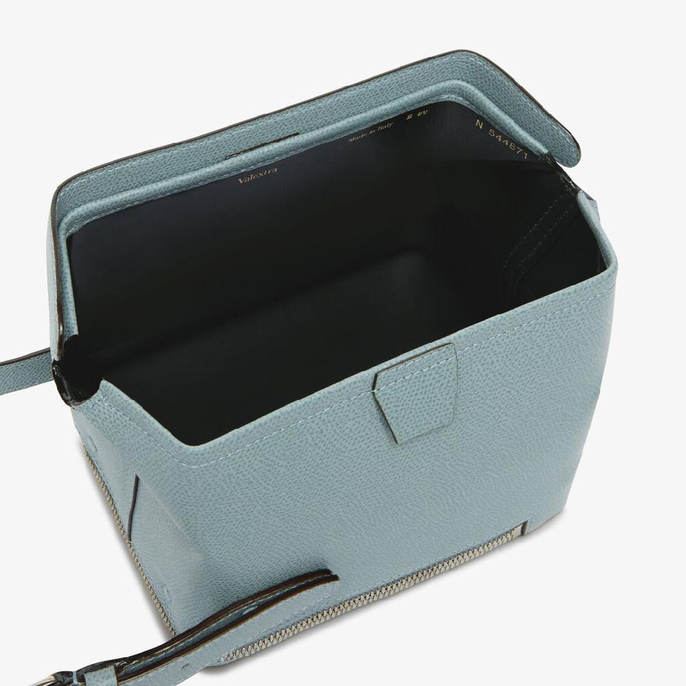 Valextra Valextra Tric Trac: Borsa a mano Mini in Pelle Blu Vendite Flash