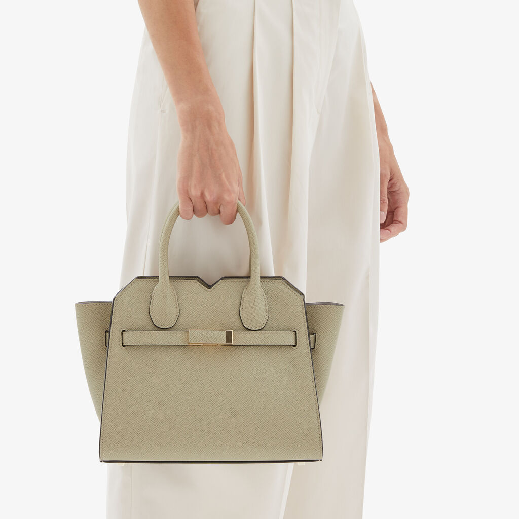 Valextra Borsa a due manici Donna Mini in Pelle Verde tundra | Valextra In Saldo