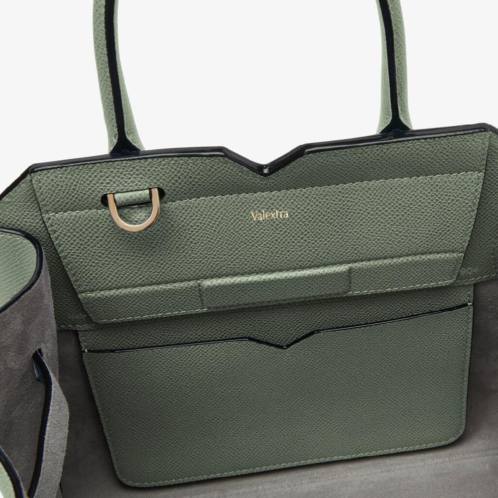 Valextra Borsa due manici da Donna in Pelle Verde di Lusso | Valextra Nuova