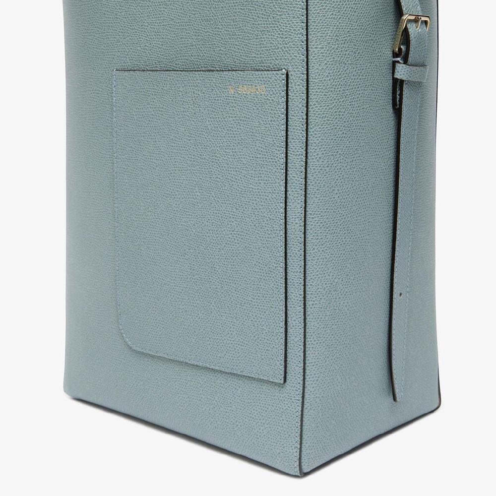 Valextra Borsa a secchiello da Donna in Pelle Azzurra | Valextra Soft Moda