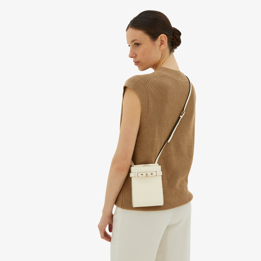 Valextra Borsa a tracolla Micro in Pelle Bianca | Valextra Brera 2025