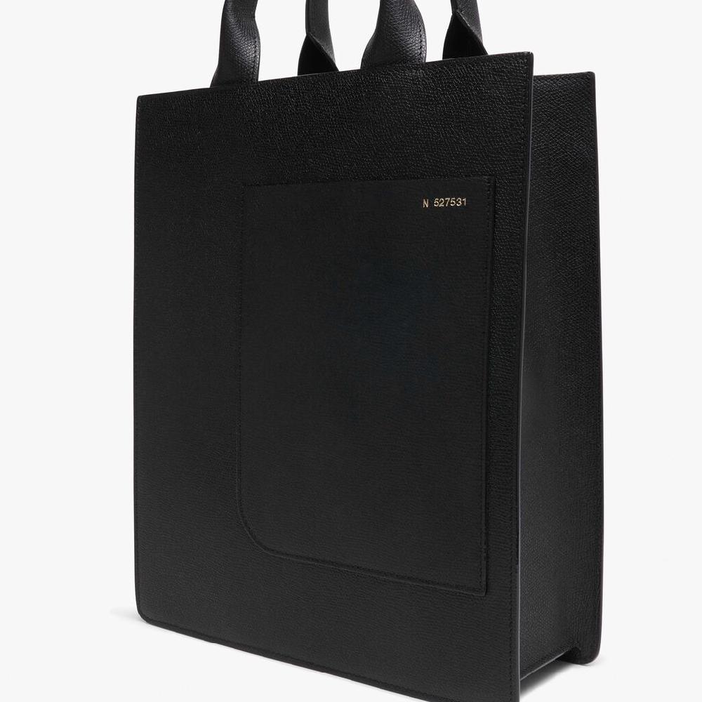 Valextra Borsa a mano da Donna di Lusso in Pelle Nera | Valextra Boxy Nuovo