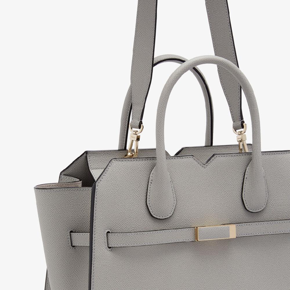 Valextra Borsa a due manici Donna di Lusso in Pelle Grigia chiara | Valextra Qualità