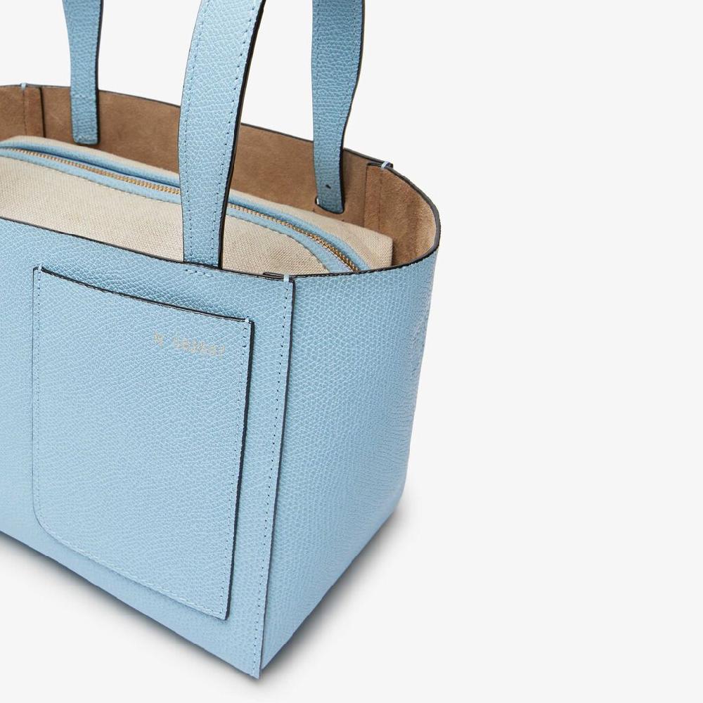 Valextra Borsa a secchiello da Donna in Pelle rigida Blu | Valextra Soft Promozione