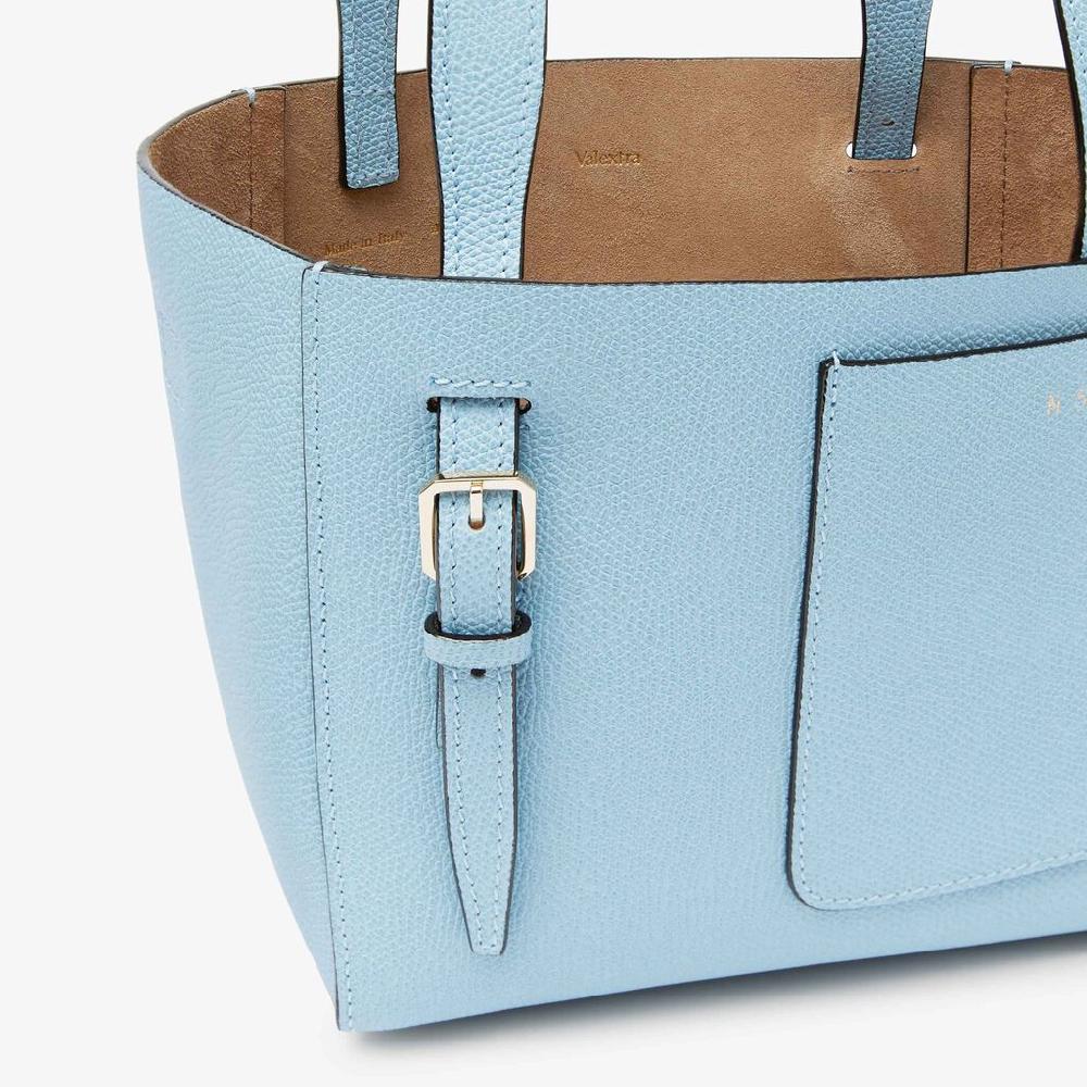 Valextra Borsa a secchiello da Donna in Pelle rigida Blu | Valextra Soft Promozione