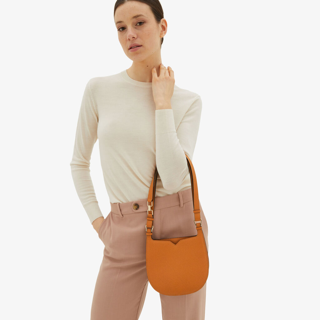 Valextra Borsa a spalla Mini in Pelle Marrone | Valextra Hobo Soddisfazione Garantita