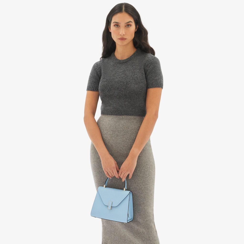 Valextra Borsa a mano da Donna Mini in Pelle Blu | Valextra Iside Qualità Garantita
