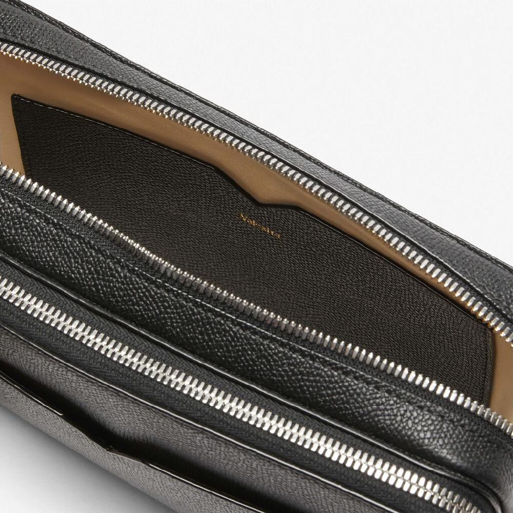 Valextra Marsupio a tracolla in Pelle Nera | Valextra V-Line Promozione Limitata