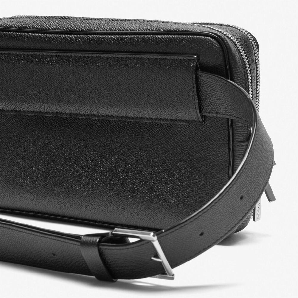 Valextra Marsupio a tracolla in Pelle Nera | Valextra V-Line Promozione Limitata