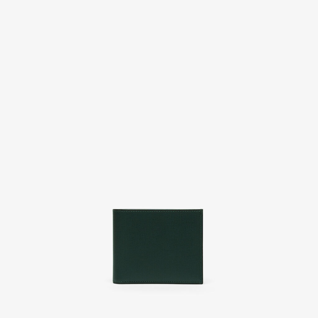 Valextra Portafoglio Bifold in Pelle Verde con portamonete | Valextra