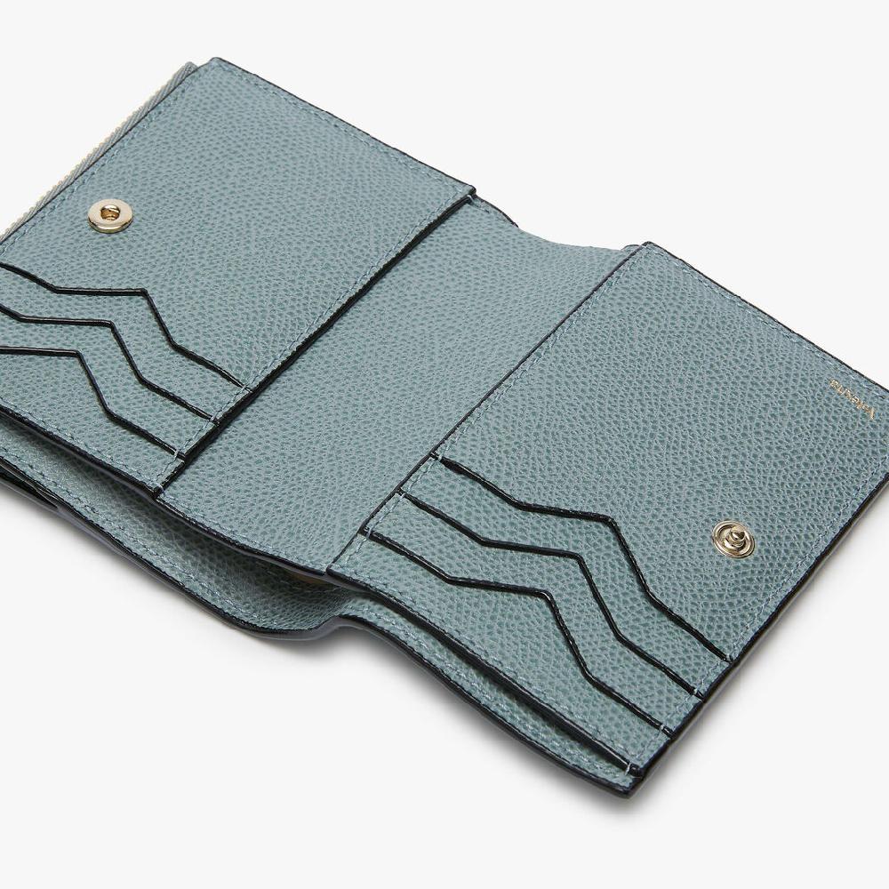 Valextra Portafoglio da Donna di Lusso in Pelle Azzurra cerulea | Valextra Online