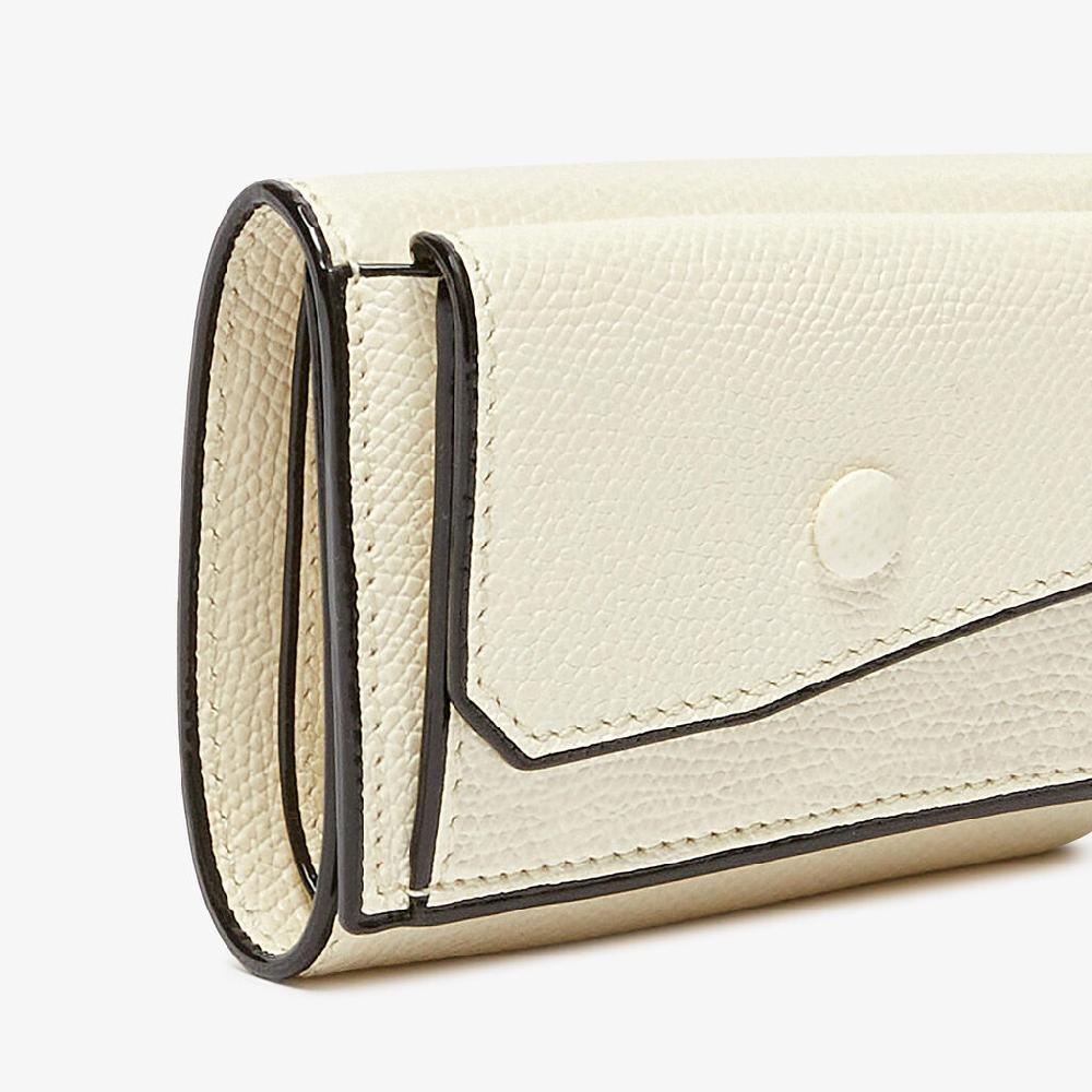 Valextra Portafoglio compatto Bifold in Pelle Bianca | Valextra Outlet