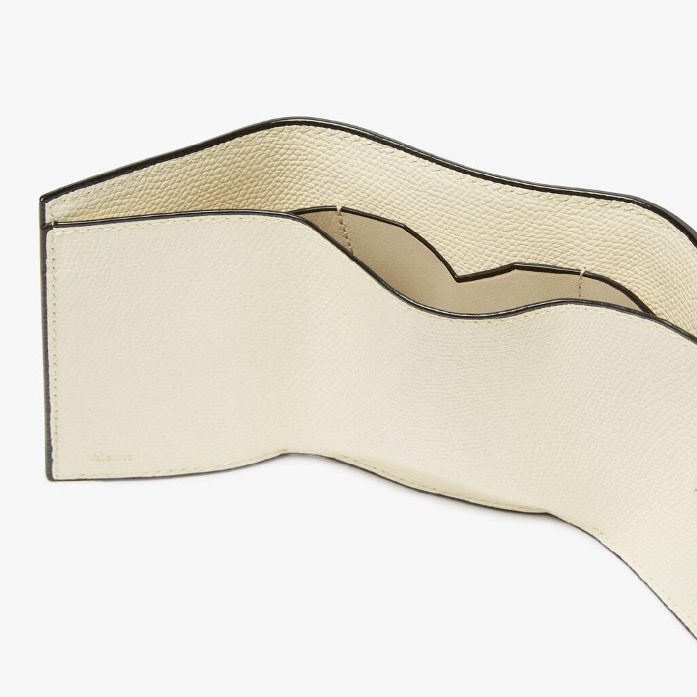 Valextra Portafoglio compatto Bifold in Pelle Bianca | Valextra Outlet