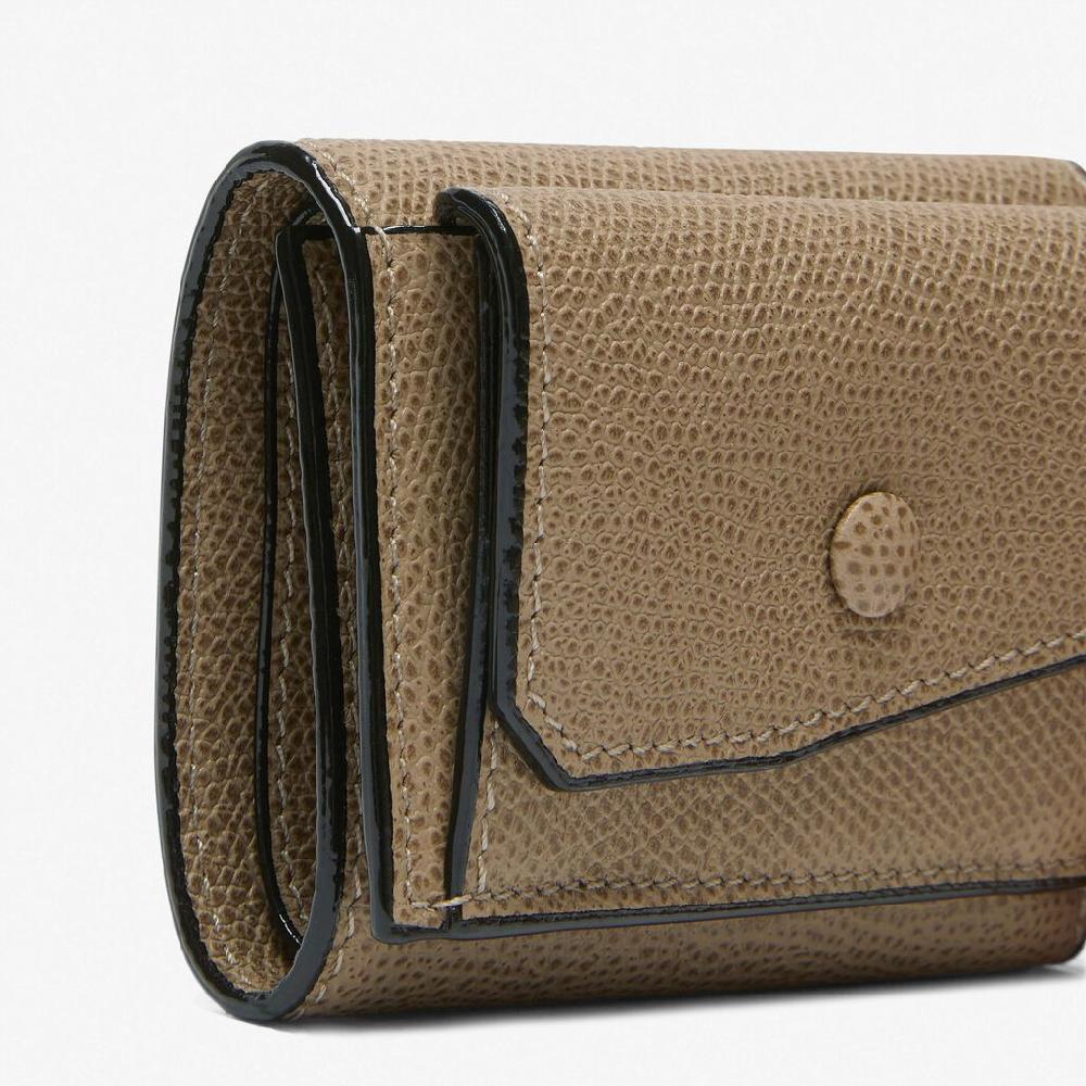Valextra Portafoglio Bifold in Pelle Marrone Tortora | Valextra In Vendita