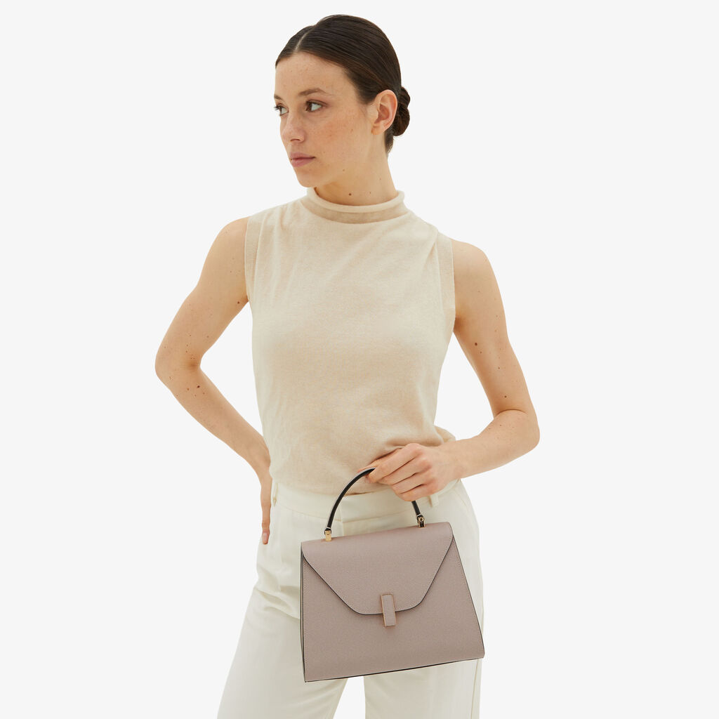 Valextra Borsa a mano da Donna in Pelle Rosa Nude | Valextra Iside Saldi Di Fabbrica